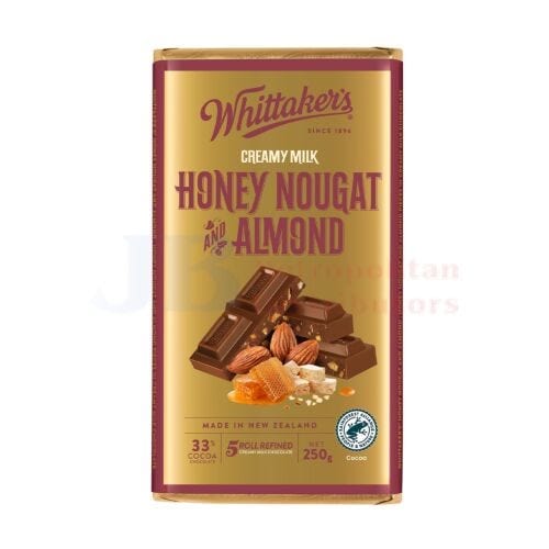 Whittaker's Whittaker's Creamy Milk Honey Nougat & Almonds 250g Whittaker's Creamy Milk Honey Nougat & Almonds 250g