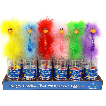 Aussie Chocolate Individual Fluffy Chicken Pen with Easter Eggs 50g SSYJABLHXWMC Fluffy Chicken Pen with Easter Eggs 50g