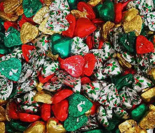 Chocolate Gems Individual Chocolate Gems - Chocolate Hearts - Christmas Mix (5kg box / approx 625 pieces) 9319318003131 TPFS5076 Chocolate Gems - Chocolate Hearts - Christmas Mix (5kg box / approx 625 pieces)
