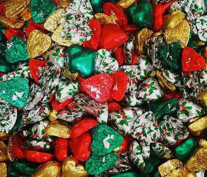 Chocolate Gems Individual Chocolate Gems - Chocolate Hearts - Christmas Mix (5kg box / approx 625 pieces) 9319318003131 TPFS5076 Chocolate Gems - Chocolate Hearts - Christmas Mix (5kg box / approx 625 pieces)