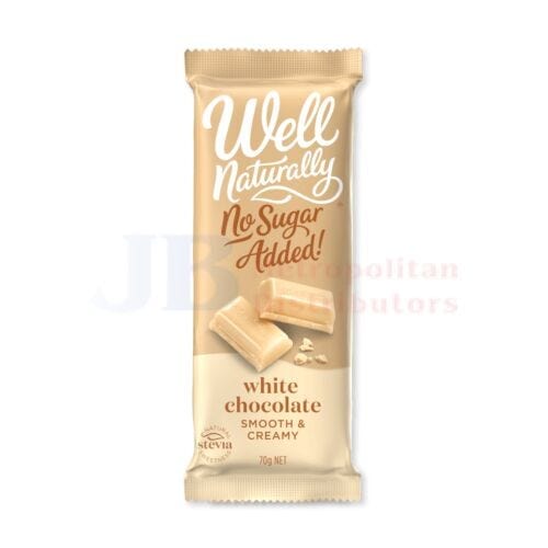 Well Naturally Well Naturally No Sugar White Chocolate 75g Well Naturally No Sugar White Chocolate 75g